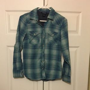 LUCKY BRAND Blue Flannel Long Sleeve Shirt